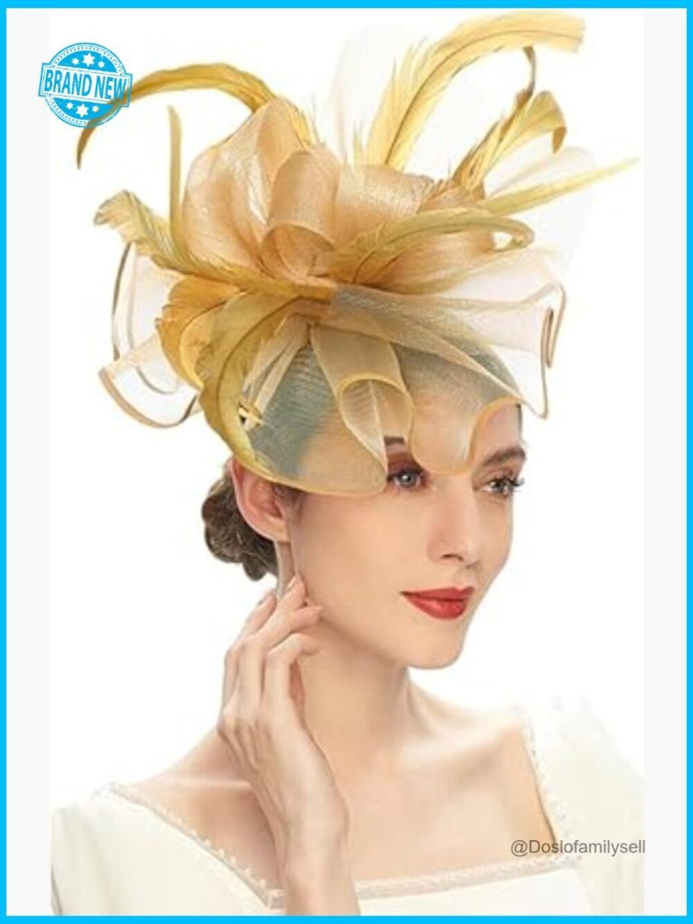 Fascinator Headpiece Tea Party Derby Flower Feathers Hat Wedding Cocktail